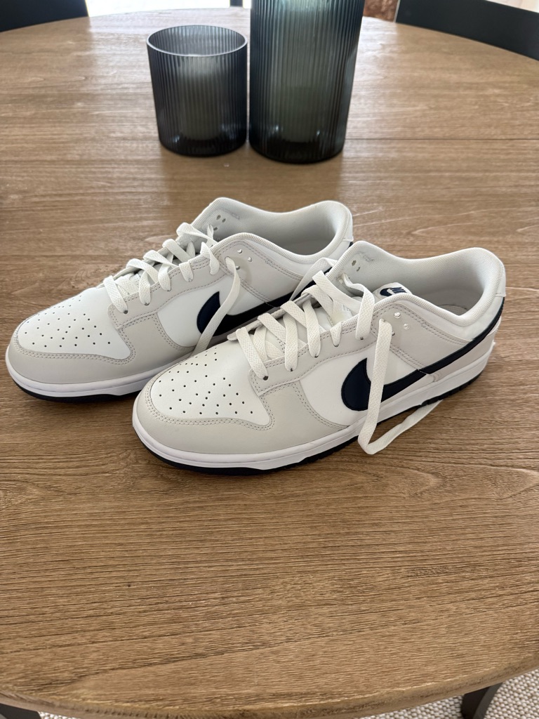 Nike Men’s Low-Top Sneakers In White And Navy